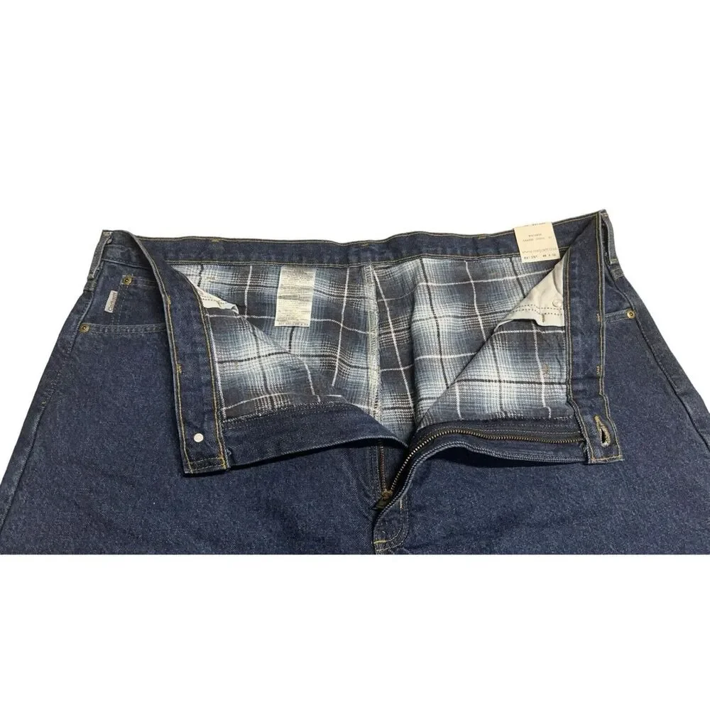 Vintage Carhartt B21DST Mens Relaxed Fit Flannel Lined Denim Jeans 46x32